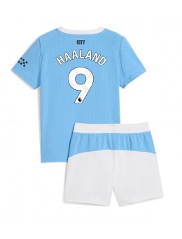 Manchester City Erling Haaland #9 Replika Hemmakläder Barn 2025-26 Kortärmad (+ byxor)